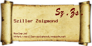 Sziller Zsigmond névjegykártya
